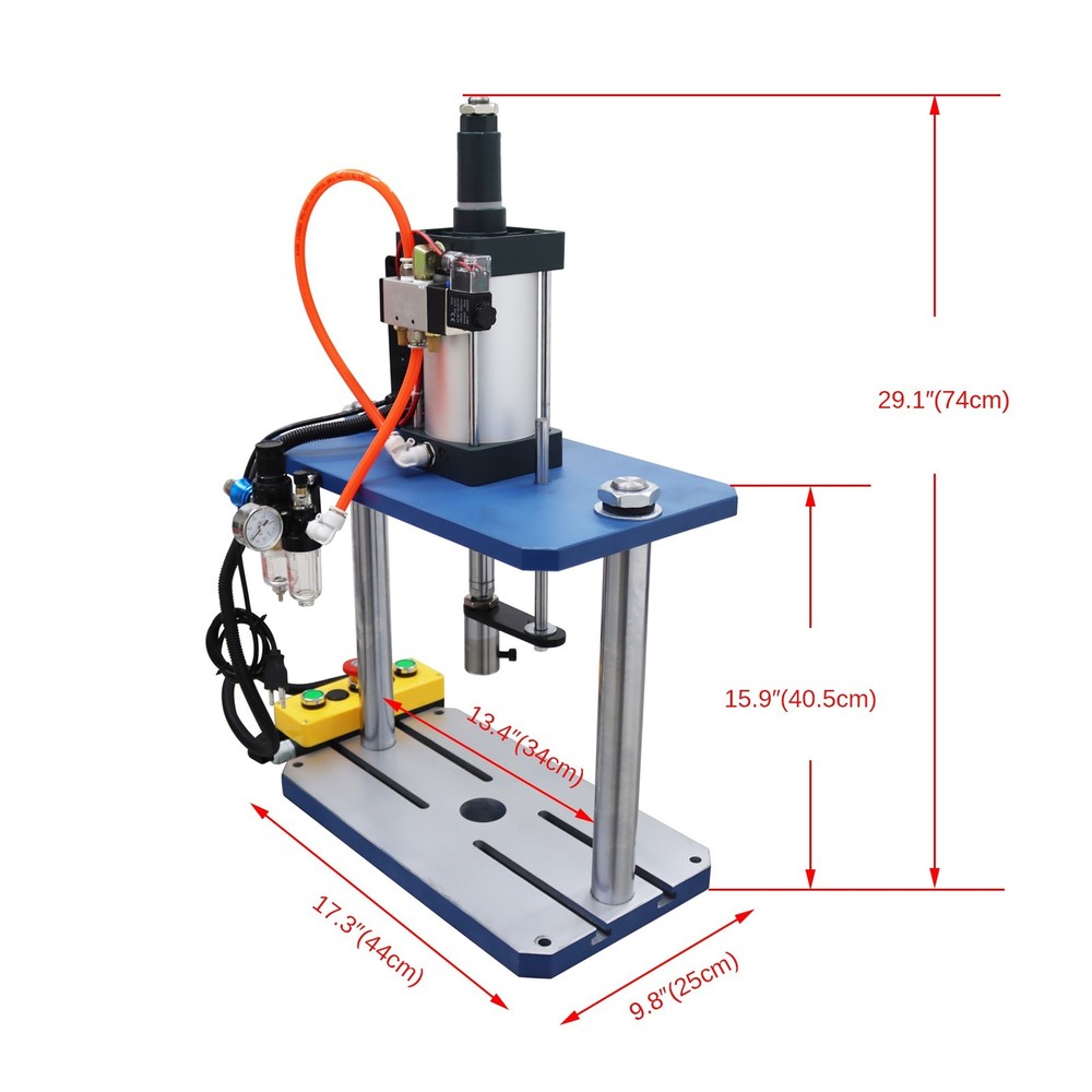 1102Lbs Pneumatic Punch Press Machine w/Controller 110V Trachea Outer Dia. 0.39"