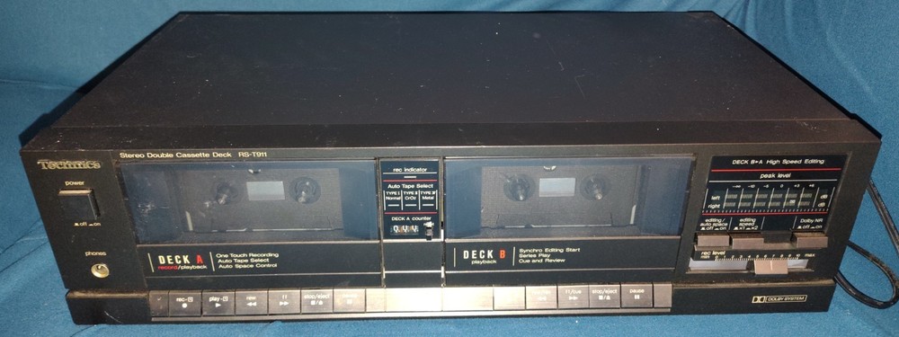 TECHNICS RS-T911 Stereo Double Cassette Deck Recorder Tested Working