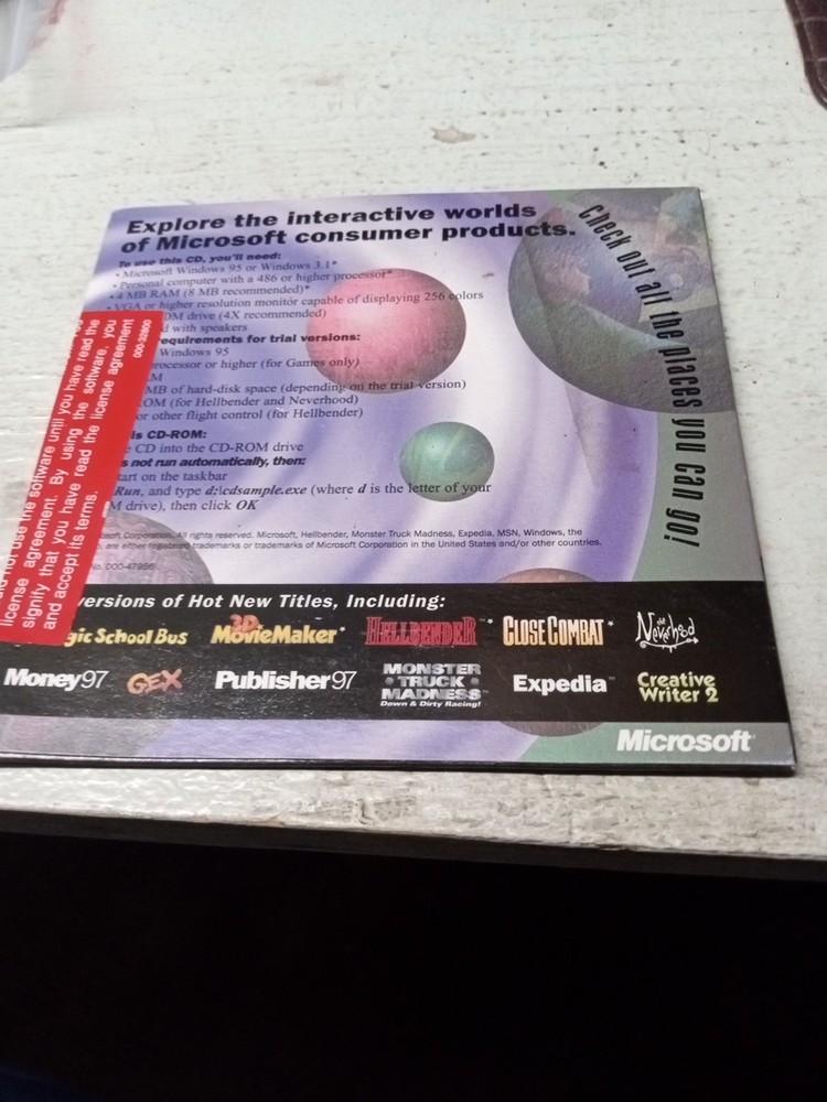MICROSOFT INTERACTIVE CD SAMPLER 1996 WINDOWS 95 x8 MULTIMEDIA DEMOS & VIDEOS