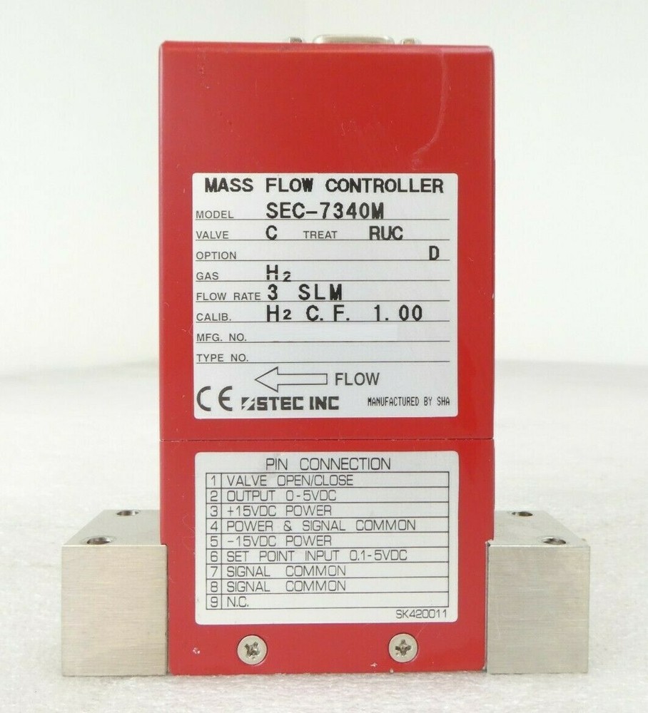 STEC SEC-7340M Mass Flow Controller MFC SEC-7340 3 SLM H2 Surface Mount Working