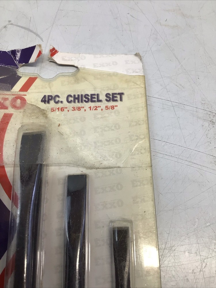 Exxo 4pc Chisel Set 5/16, 3/8, 1/2, 5/8