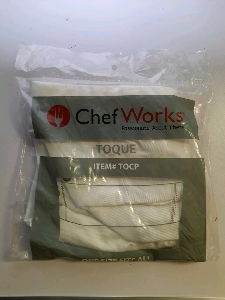 Chef Works Toque Chefs Hat White - A963 New Sealed