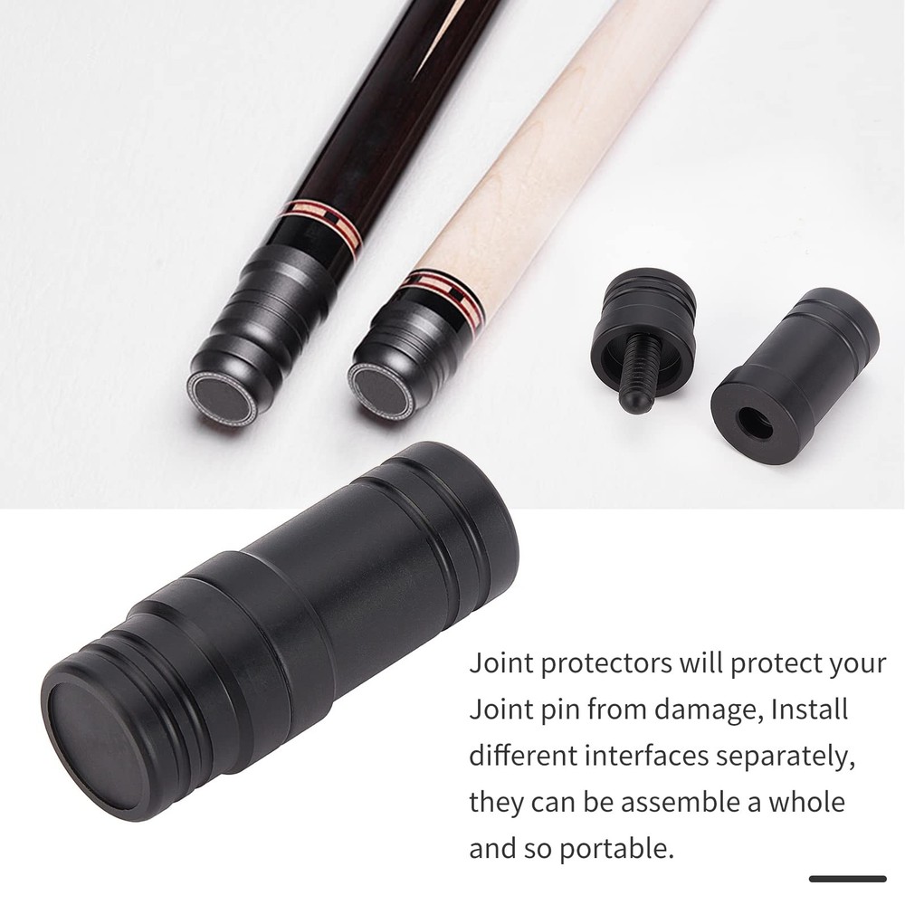 3 Pair Stick Joint Protector 5/16 X 18 Pool Joint Thread Cap Black Pool Cue Join