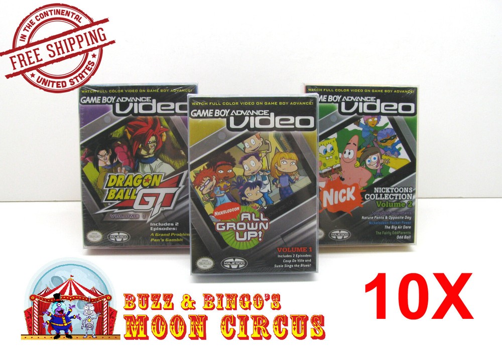 10x GAME BOY ADVANCE VIDEO GAME BOX - CLEAR PLASTIC BOX PROTECTOR SLEEVE