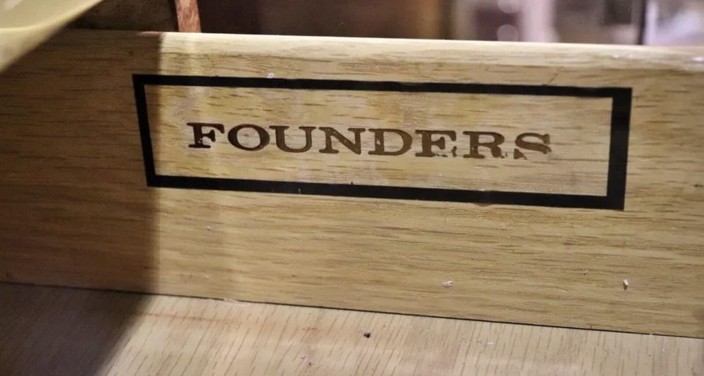 Burl & Brass Credenza by Founders