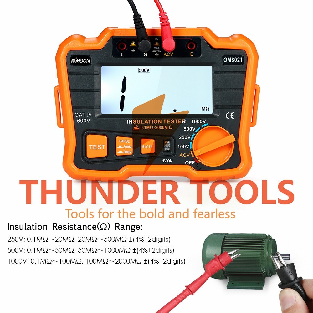 Thunder Tools KKmoon Insulation Resistance Tester DCV ACV Meter 1000V