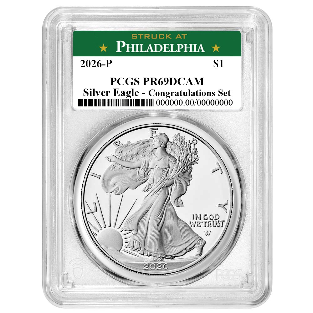 2026-P Proof $1 American Silver Eagle Congratulations Set PCGS PR69DCAM