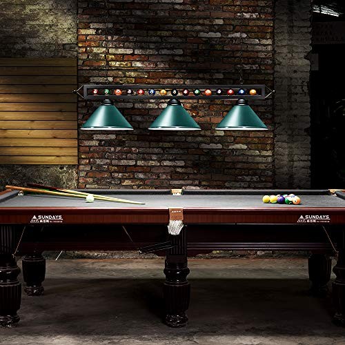 59" Pool Table Light, 3 Lights Hanging Pool Table Lighting, Adjustable Green