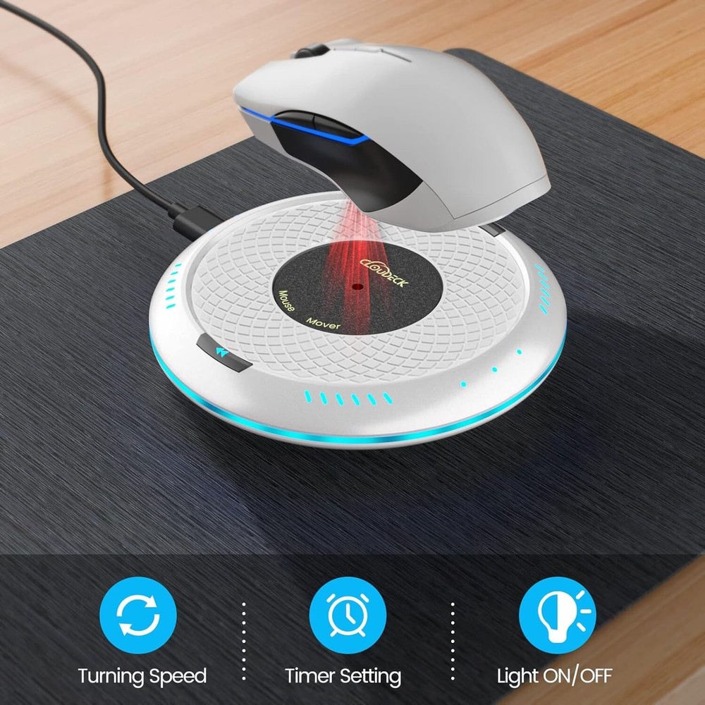 Cloudeck Mouse Mover with Timer & LED Color Option Undetectable Mouse Jiggler...