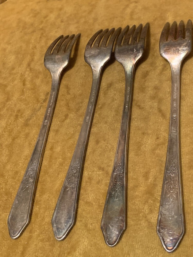4 Grille Fork Lot ROSEDALE 1933 Manor Plate Silverplate Flatware Kitchen Drawer