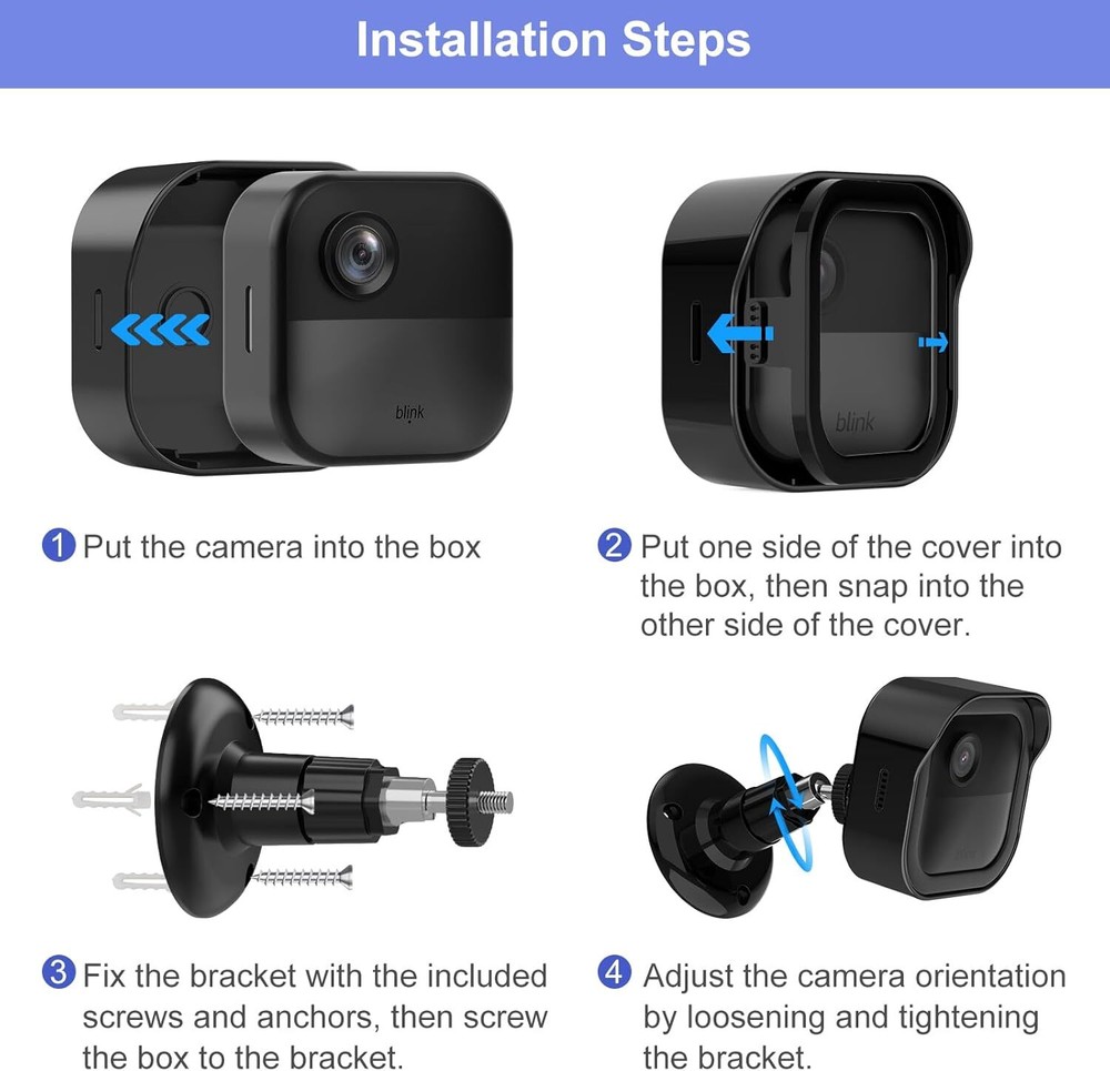 5 Weatherproof Protective 360° Adjustable Mount for Blink Outdoor 4th Gen Camera