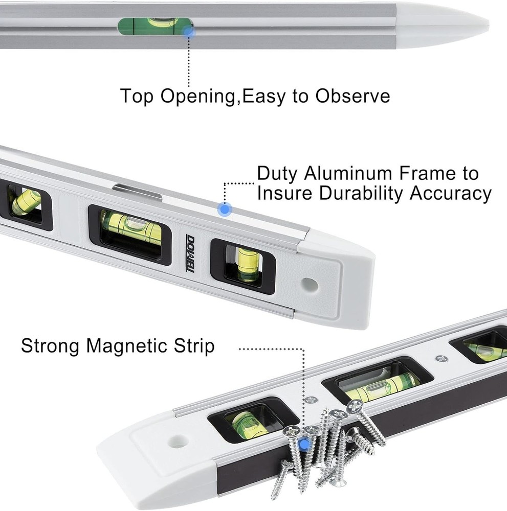 Compact 9-Inch Magnetic Level with Strong Grip - Ideal for Home & Builder Use