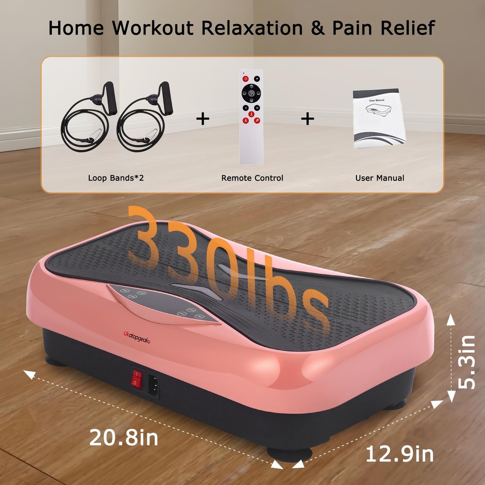 Whole Body Vibration Plate Exercise Machine – Power Vibrating Plate for Lymph...