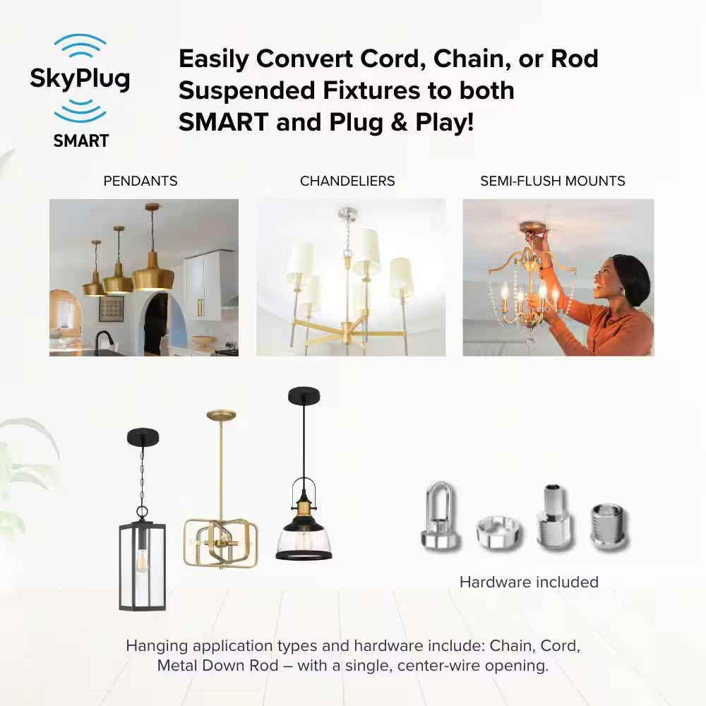 5 In. Matte White Smart Plug and Play Lighting Base - Carina