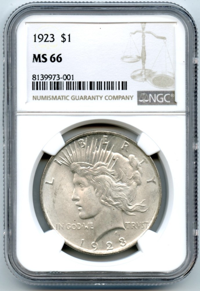1923 Peace Dollar, NGC MS66