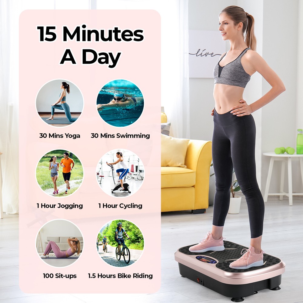 3D Vibration Plate Exercise Machine Whole Body Power Workout Vibration Platform