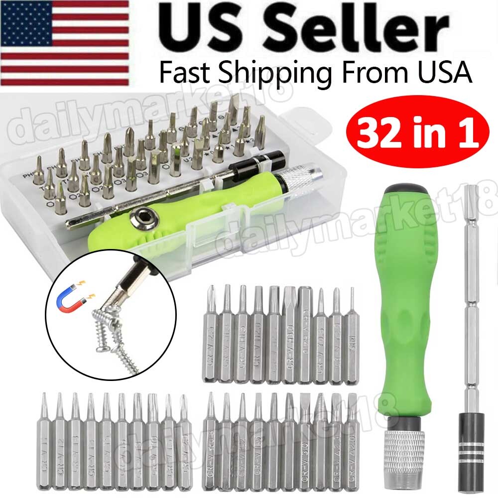 32in1 Precision Screwdriver Set PC Phone Electronics Repair Tool Magnetic Bit