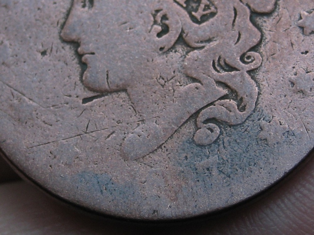 1837 Matron Head Large Cent Penny- AG Details, Plain Cord, Medium Letters