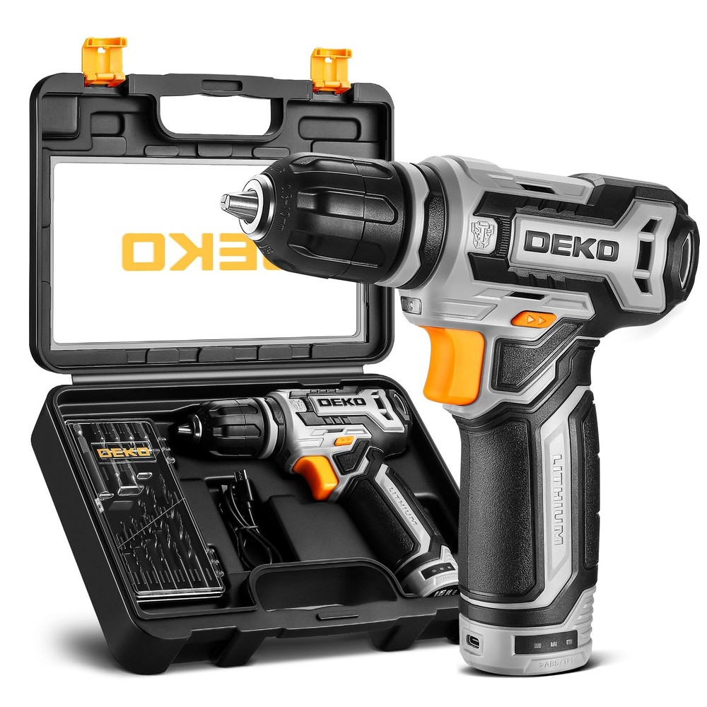 Cordless Drill: DEKO PRO 12V Power Battery Drill Set with Small Electric Dril...