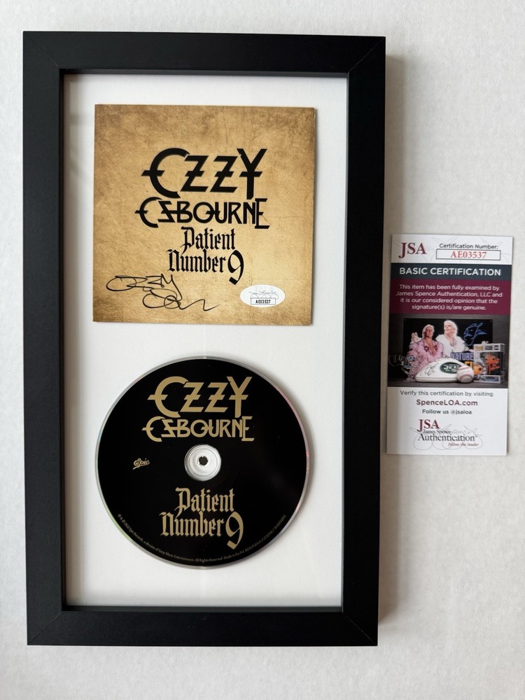 Ozzy Osbourne Signed FRAMED Patient Number 9 CD JSA COA Crazy Train BOLD AUTO