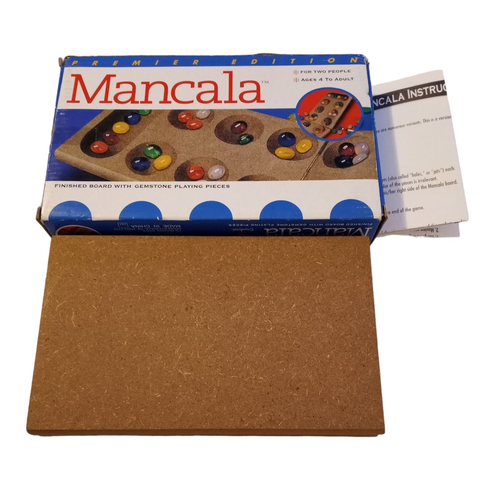 Premier Edition Mancala Game Folding Hinged Board Gemstone Pieces Instructions