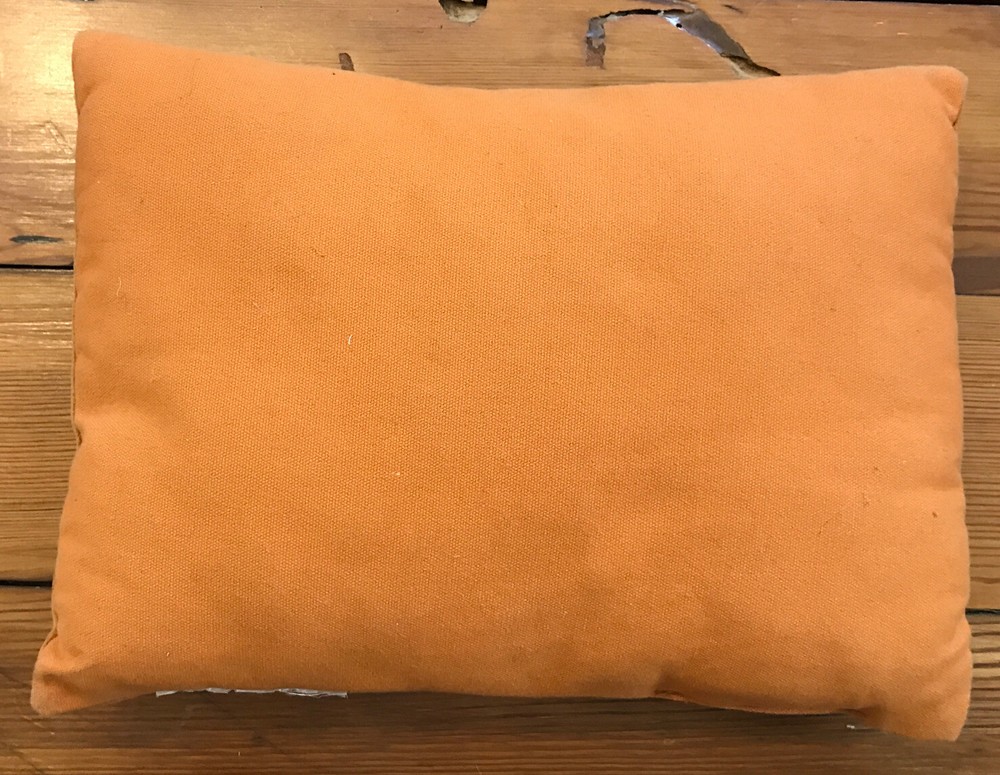 Hello Pumpkin Cursive Script Embroidered Velvet Fall Autumn Orange Throw Pillow