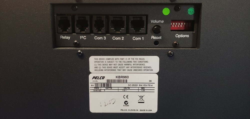 Pelco KBR960 Rack Mount Keyboard, Joystick Zoom Control