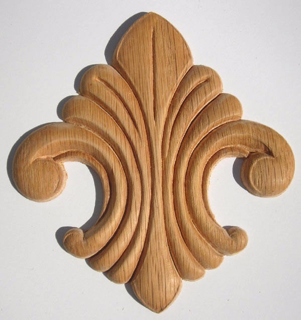 Embossed Oak Wood Overlay 3-3/4" x 4"