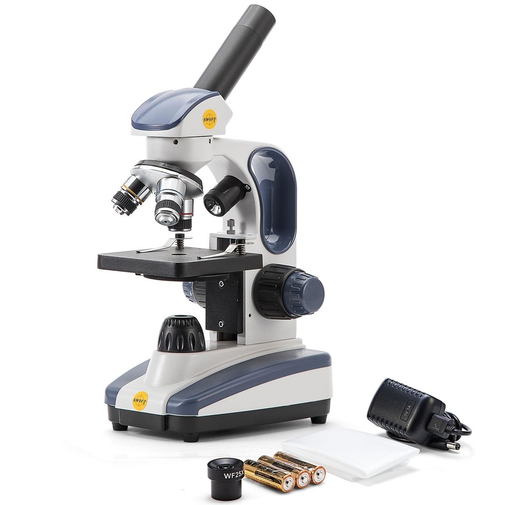 SWIFT Compound Monocular Microscope SW200DL with 40X-1000X Magnification, Dua...