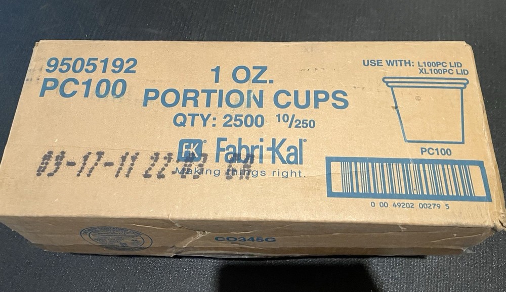 Fabri-Kal 1oz Portion Cups 9505192 Sample Cups Disposable Plastic - 2500 COUNT