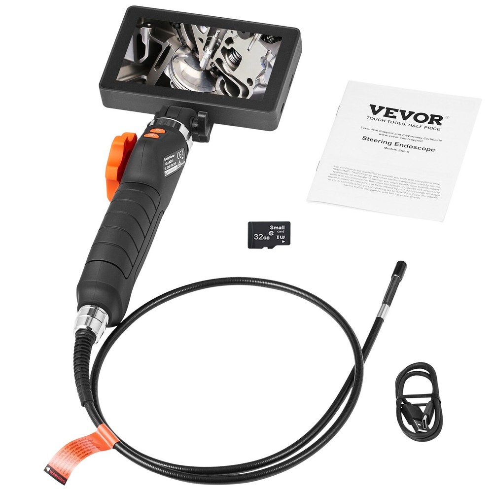 Two-Way Articulating Borescope Light Inspection Camera 0.25" Lens 5" IPS H
