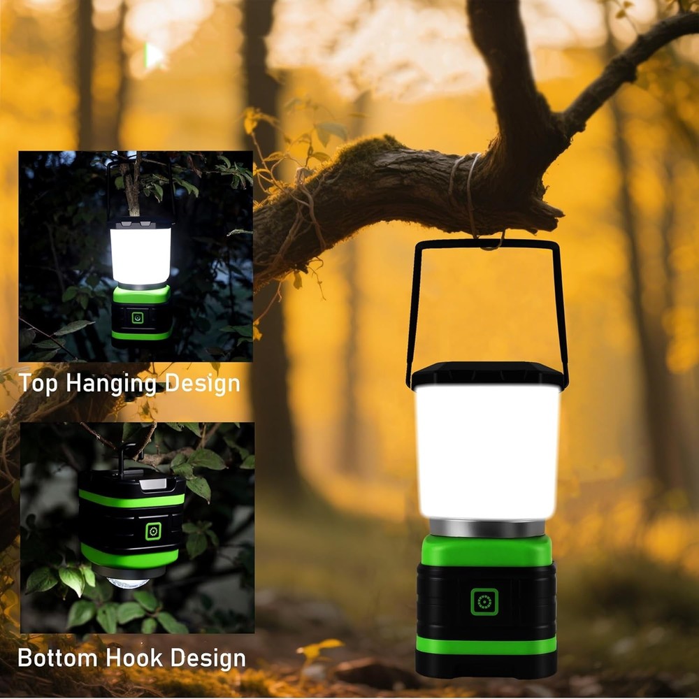 Lichamp LED Camping Lantern, Battery Powered Lights Green