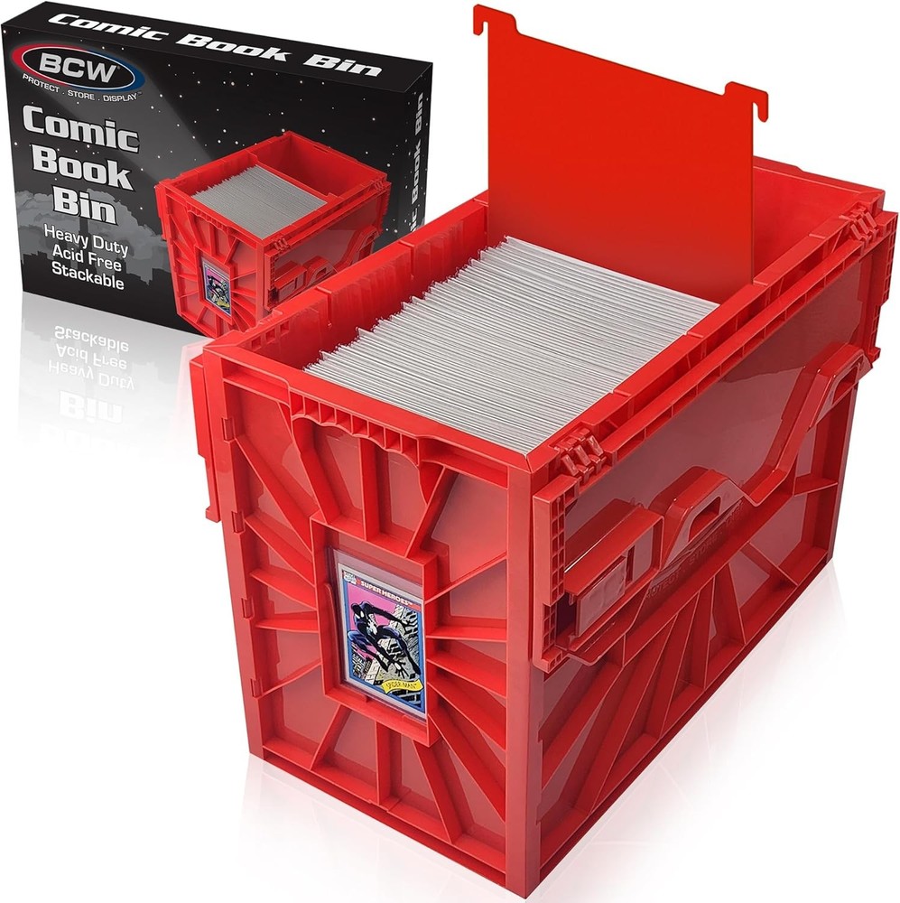BCW Short Comic Book Bin | Holds 150 Comics | Stackable Plastic Storage | Acid-F