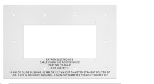 Extron Cable Cubby 200 Routing Template 70-384-01