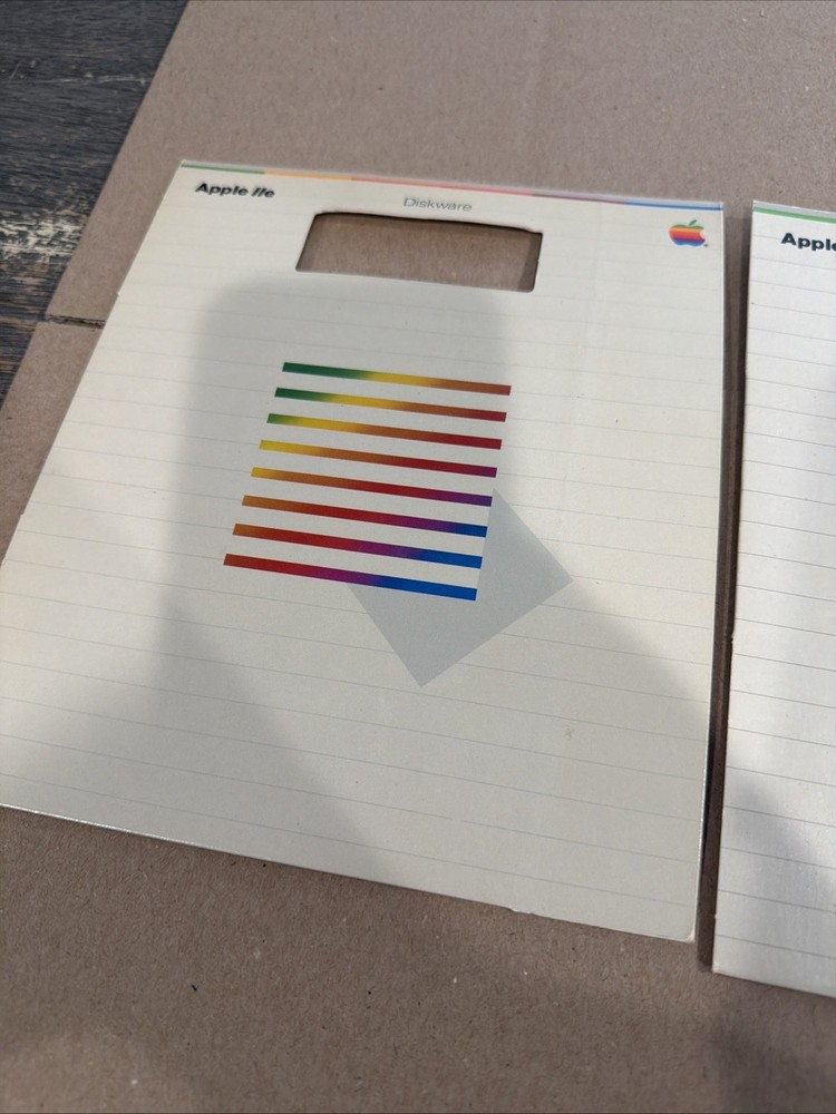 apple iie diskware sleeve lot of 2 empty