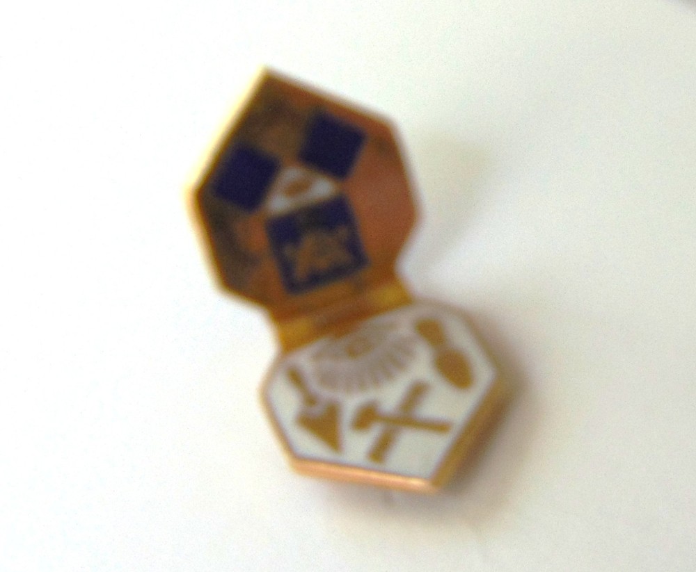 MASONIC, HINGE FLIP SQUARE & COMPASS LAPEL PIN, OR TIE TACK. VERY RARE.