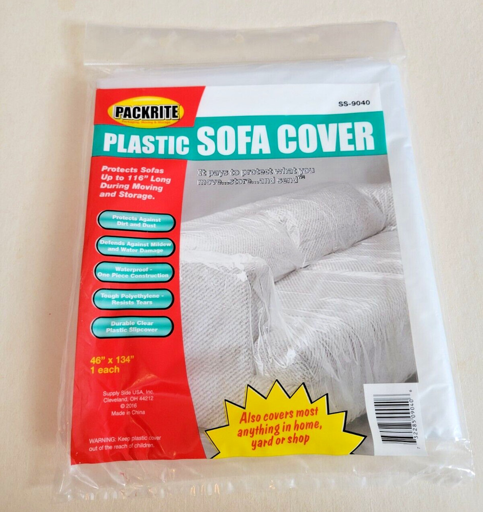 Plastic Sofa Couch Cover 46" x 134" Packrite Sealed