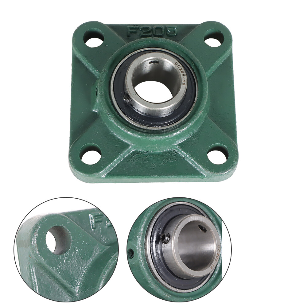 10 Pack UCF205-16 Pillow Block Flange Bearing 1" Bore 4 Bolt Solid Base