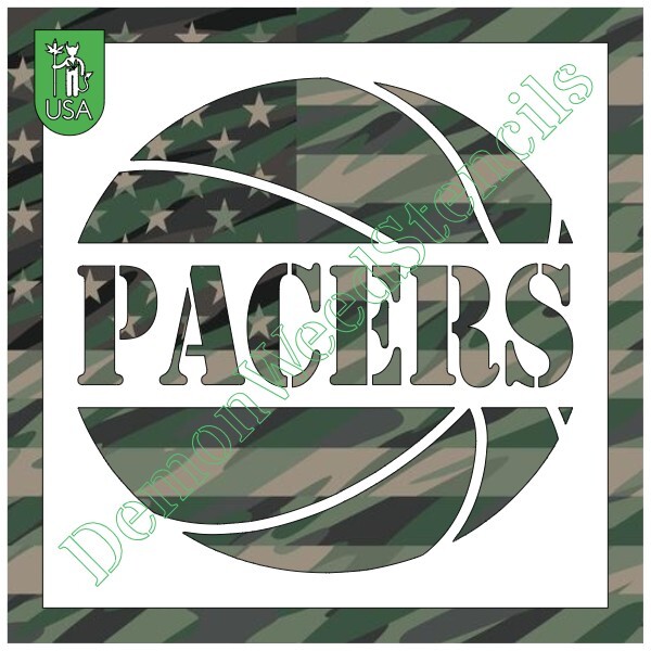 4"x4" Clear Plastic Stencil - Pacers Basketball (MCA144) (.007")