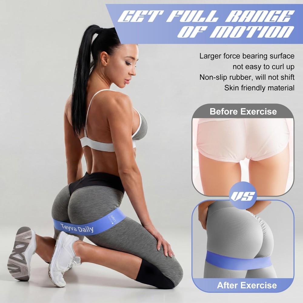 50 Pcs Resistance Loop Exercise Bands for Booty Workout Stretch Exercise Band...