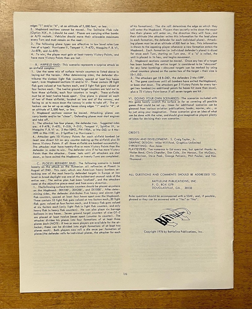 1976 First Edition Battleline “Air Force” Game | WWII Combat | 99% Complete EUC