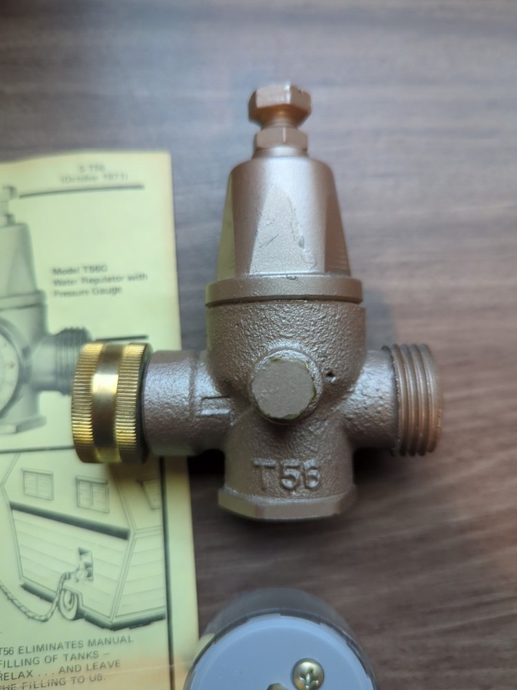 Watts No. T56, T56G Water Pressure Fill Valve Regulator For Recreational Vehicle