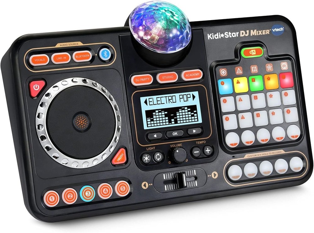 Interactive DJ Turntable for Kids - Bluetooth Mixer with Built-in Speaker