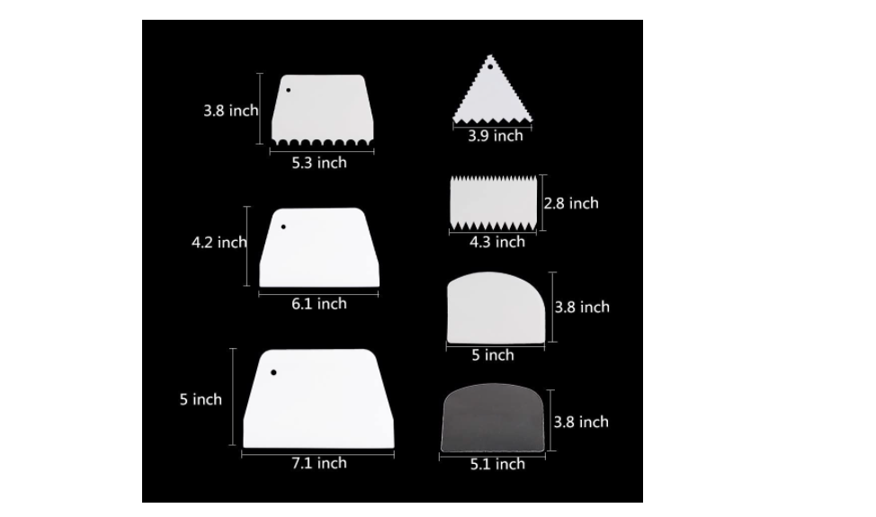 Bowl Scraper Dough Cutter Cake Kitchen Cooking Shape Fondant Maker Bread 7 Pack
