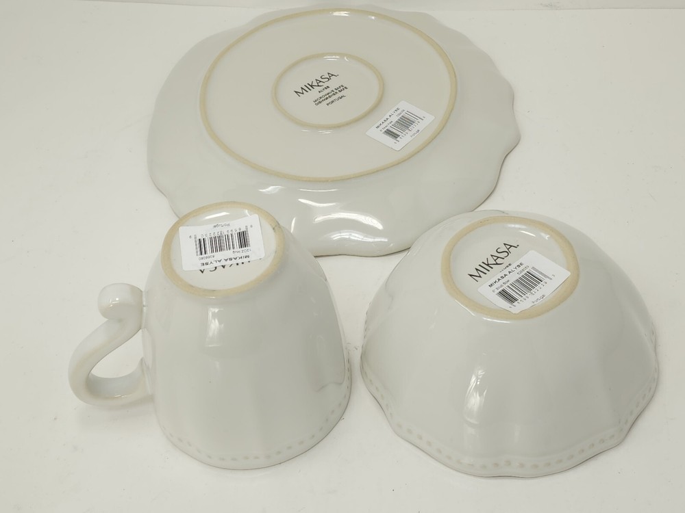 Mikasa Dinnerware Alyse 3-Piece Dinner Set, White