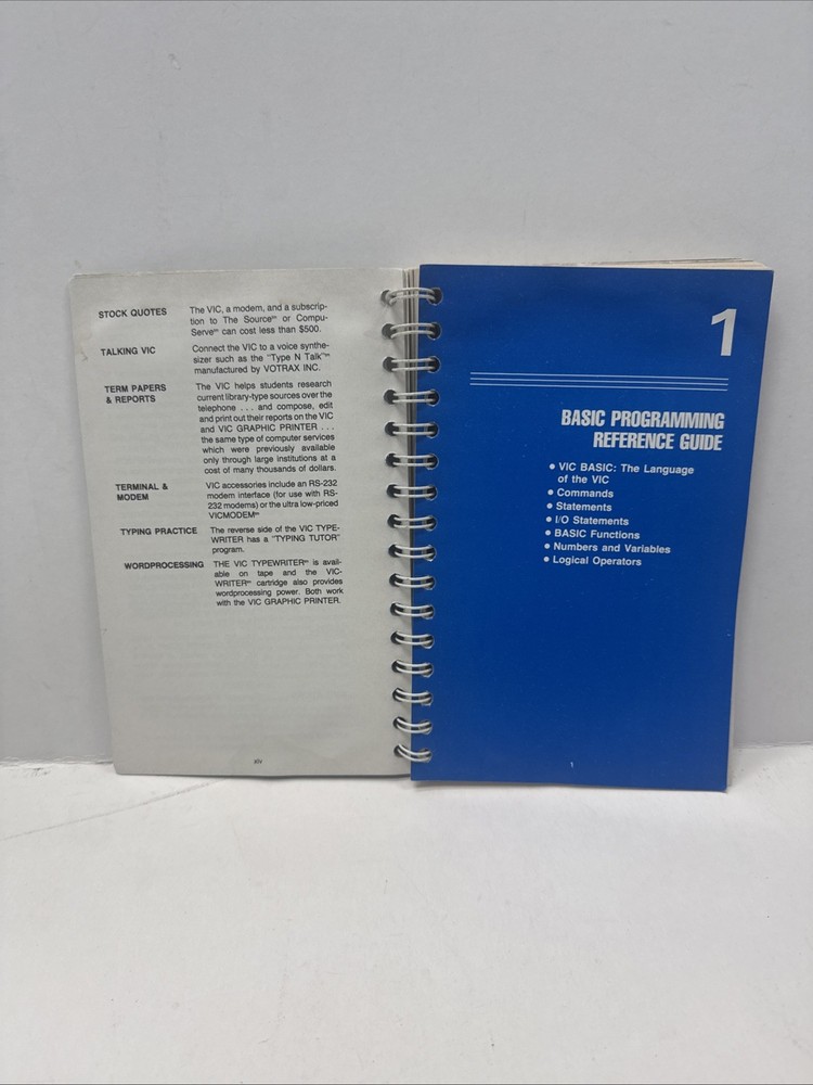 VIC-20 Programmer's Reference Guide Commodore Spiral Bound Vic20 Schematic