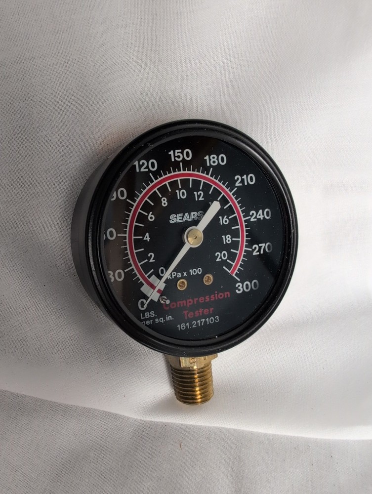 Sears Compression Tester Gauge (0-300psi) - Part 161.217103 - NEW