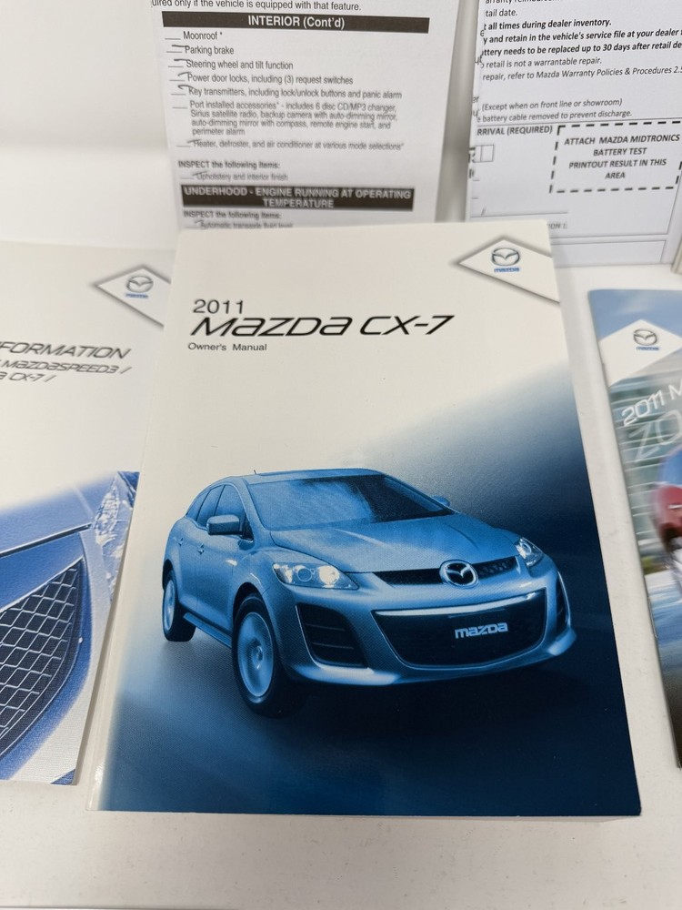 2011 Mazda CX-7 Owners Manual OEM Complete Set