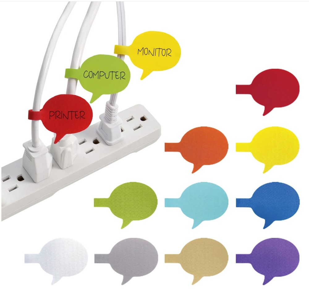 Wrap-It™ Medium Multi-Color Cable Labels -10 Pack Speech Bubble