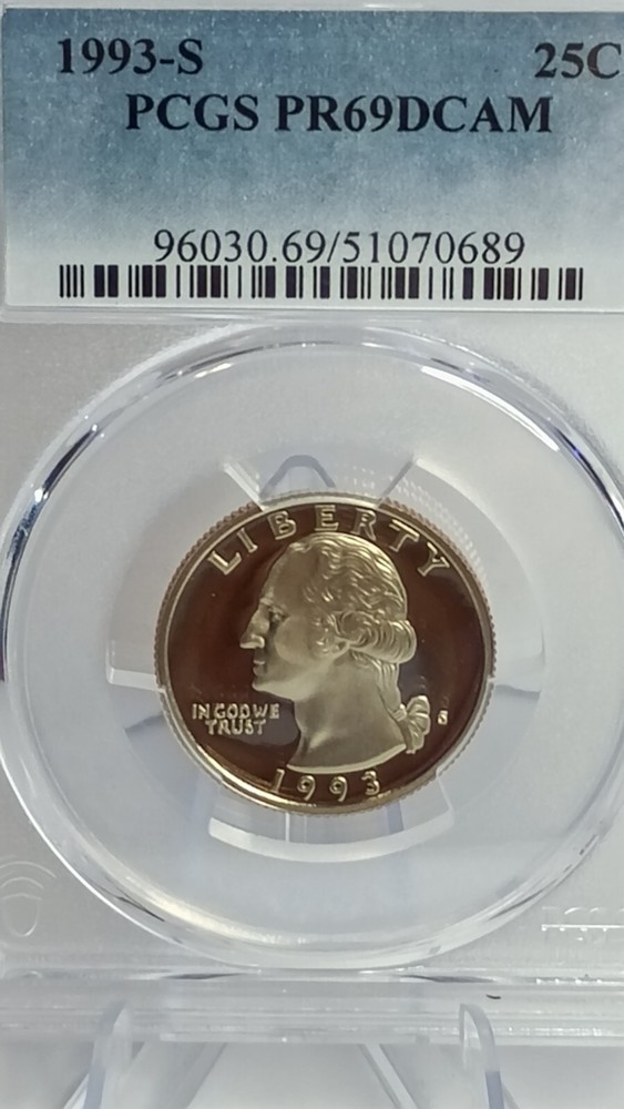 1993 S Washington Quarter Proof PCGS PR69DCAM #689